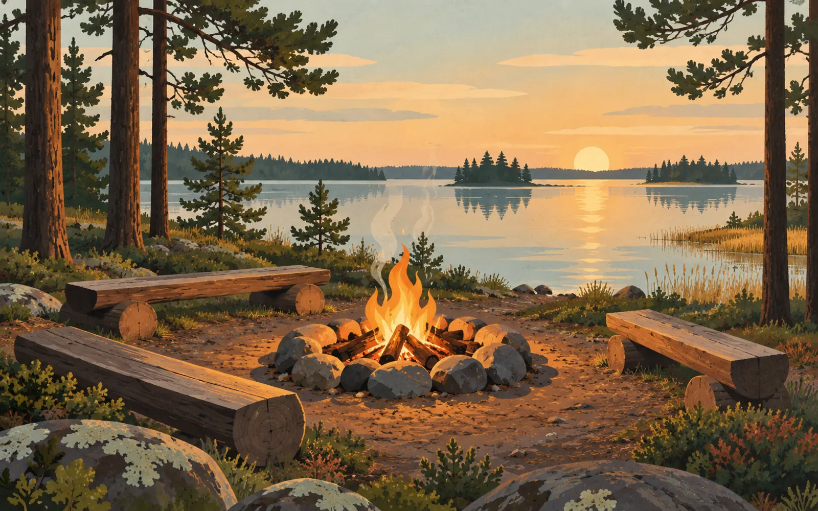 Illustration: campfire