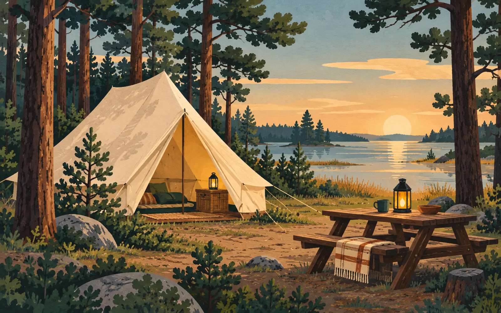 Illustration: camping